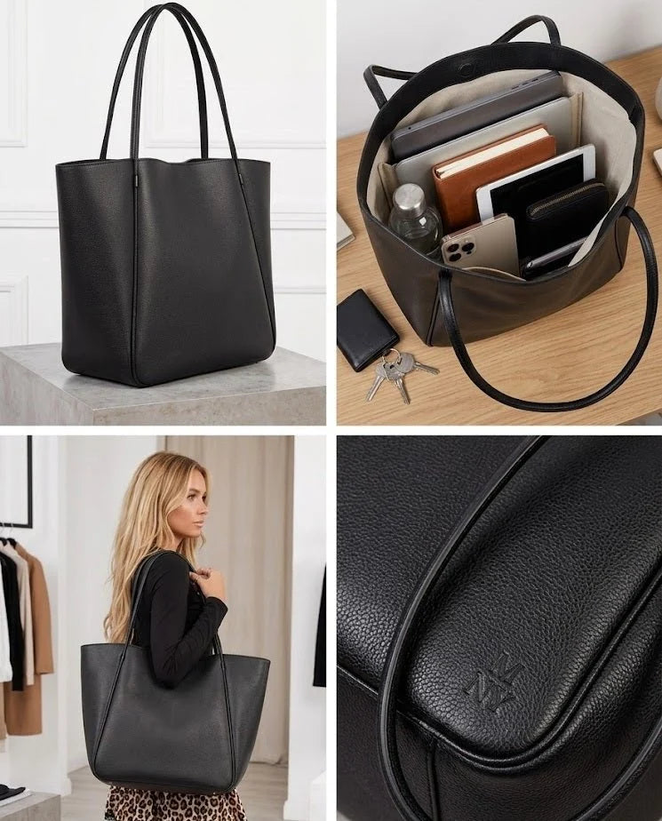 Classic Leather Tote Bag for Women