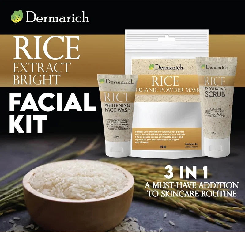 Dermarich - 3-in-1 Rice Extract Bright Facial Kit